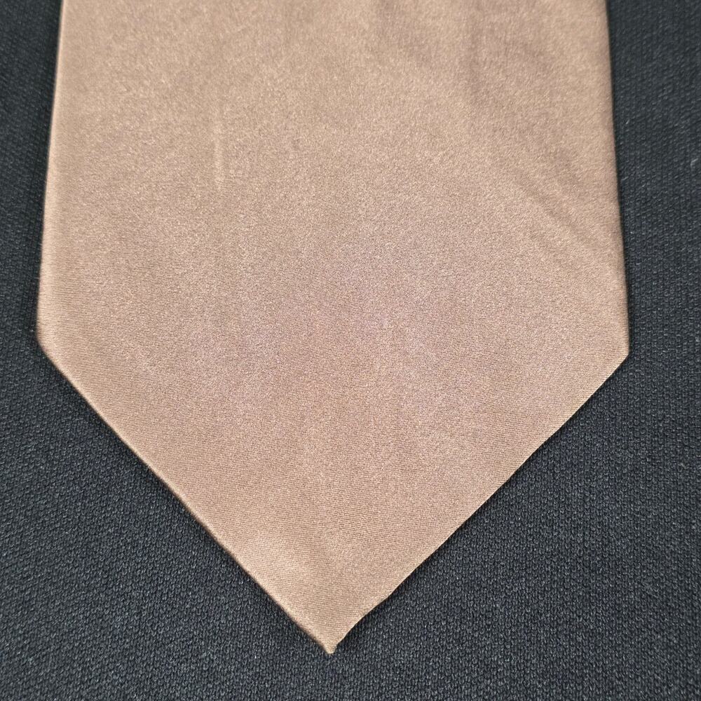 Di moggio Men's Brown 100% Silk Handmade Solid Tie